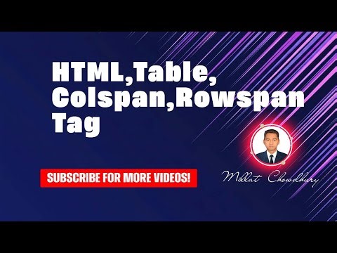 html, html table, colspan, rowspan tag, html full course, html css, html course, html tutorial