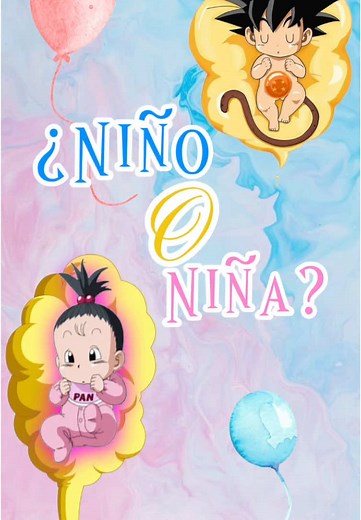 Invitación Digital para Revelación de Género Goku/Pan