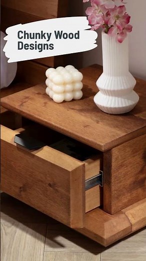 UK Handcrafted Chunky Bedside Tables - Responsibly Sourced Wood 🌳🇬🇧 #ChunkyFurniture #BedroomStorage