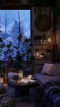 Cozy Winter Ambience for Sleep ❄️🔥Snow Storm and Fireplace Sounds for Sleep and Deep Relaxation