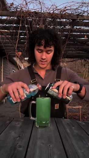 Blue Gatorade Monster Chugging Challenge