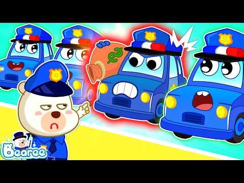 Sneaky Copycat Pretends to Be a Real Police Car | Real VS Fake Challenge for Kids | Bearee Kids Show