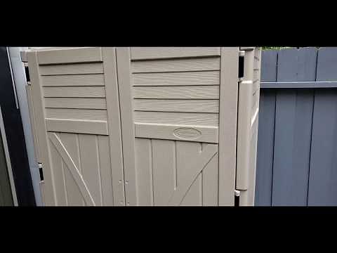 Suncast BMS5700 6ft Vertical Shed door hinge installation video