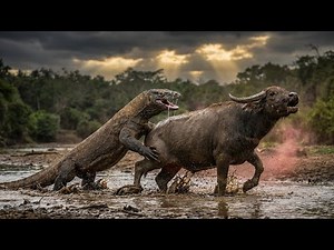 KOMODO DRAGON Hunts WATER BUFFALO in EPIC Battle
