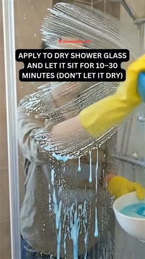 Tips4home on Instagram: "Hard water stains on shower glass can make a clean bathroom still look dirty. This is the easiest way I’ve found to remove mineral buildup and get shower doors clear again without harsh scrubbing. It can work well for light to moderate hard water stains. Safety notes: avoid on natural stone (marble, travertine) near the glass, Do not use on glass with protective coatings unless manufacturer allows vinegar, ventilate well — vinegar fumes can be strong. #HardWaterStains #S