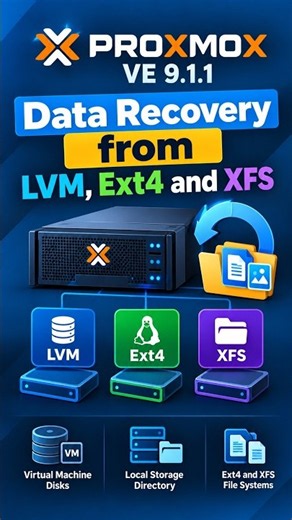 Proxmox 9.1.1 Data Recovery: LVM, Ext4 & XFS #shorts #short #shortsvideo #shortvideos