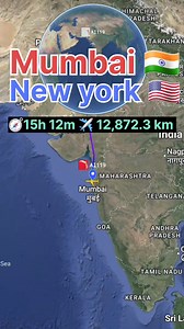 240K views · 1.9K reactions | Mumbai to New york flight Route | Travel Energy | Facebook