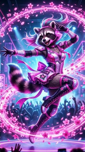 Surreal Cherry Blossom Debut 🌸 AI Raccoon Idol in Jinhae! | Bit Bake #Shorts
