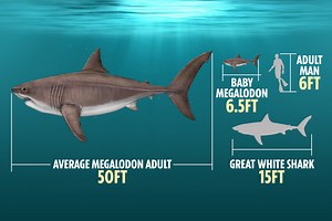 Giant baby megalodon sharks were born the size of humans