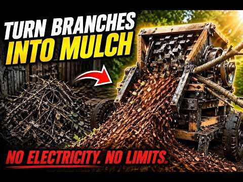 DIY Branch Shredder That Turns WOOD Into MULCH Instantly (NO Electricity Needed!)