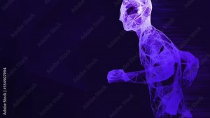 Running runner sprinting for sport and success 3D motion graphic VFX render
