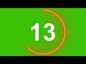 Countdown animation from 20 to 1 seconds. Circle countdown timer Green Screen