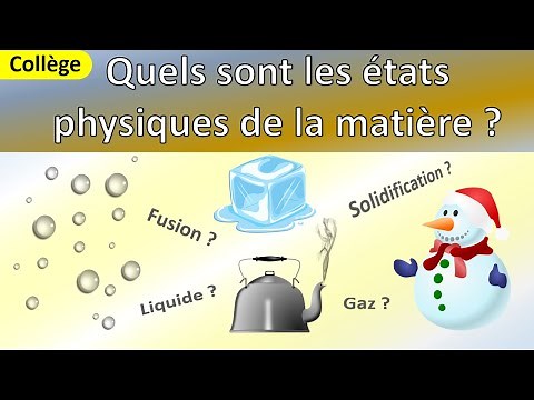Les changements d'état physique de la matière | cours + exercice d'application | Physique | Collège.