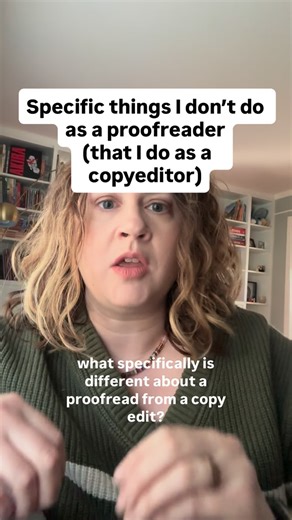 Editor for Indie Romance Authors on Instagram: "A proofread is not a light copyedit. This video talks about things in a very general sense, and obviously every manuscript and situation is unique. These are the broad strokes. If I happen to notice a word spelled two different ways (that isn’t noted on the style sheet) while I edit, I might take a minute and do a quick search of the document to see which spelling is more prevalent or send a quick email to an author asking for their preference. But