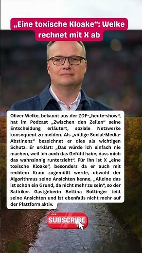 Oliver Welke erklärt seine völlige Social Media Abstinenz 🛡️