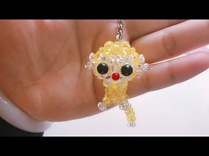 DIY/How to make kawaii bead monkey 🐒keychain / tutorial 水晶串珠教学 可爱的猴子挂饰