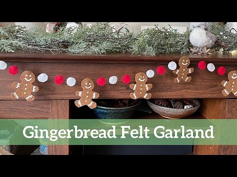 Gingerbread Man Felt Christmas Garland