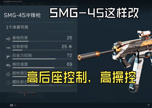 SMG-45这样改高额得后座控制和操作速度！【改枪推荐】【三角洲行动】