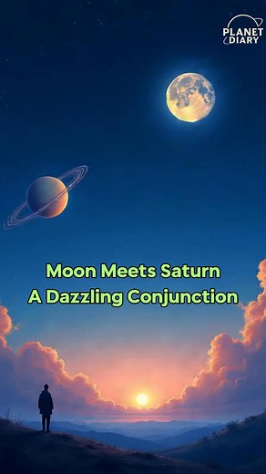 59K views · 1.2K reactions | ✨ When the Moon meets Saturn... Two lights, one golden and one silver, crossing paths in the quiet of the night. A brief moment — but a reminder that even across the vast sky, beauty always finds its way to meet.  | Luna Discovery | Facebook