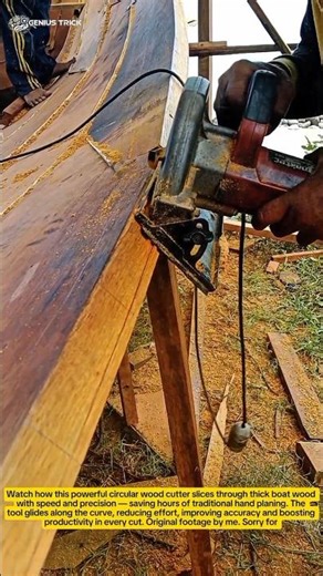 High-Speed Woodworking Tool In Action | Boat Hull Edge Cutting | Power Tool Demo