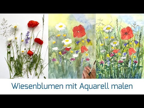 Wiesenblumen mit Aquarell malen für Anfänger mit Grundkenntnissen