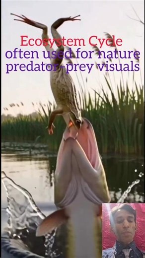 The Circle of life energy of these video #shortvideo #animals #frog #fish #aivideo #ytshorts #shorts