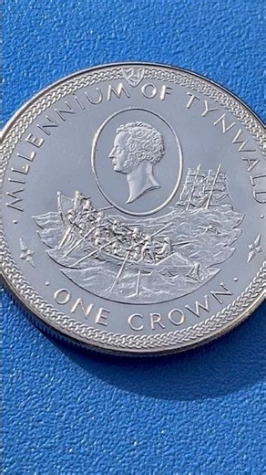 😁 1979 Isle Of Man Millennium Of Tynwald - Sir William Hillary One Crown 🇮🇲 #coincollecting #coin