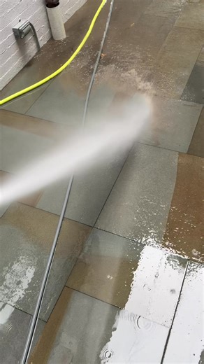 Blue stone cleaning of this massive outdoor patio in Chicago’s Chicago Lakeview Neighborhood | Chicagoland Power Washing