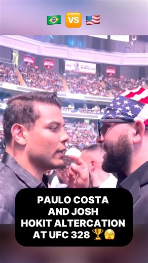 Things getting heated between Josh Hokit ans Paulo Costa in Jersey at UFC 328 😤🤯