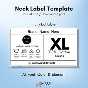 Neck Label Template, Custom Tagless Label, Neck Labels, Custom Clothing Tag, Tagless Clothing Label, Shirt Label PNG, Custom Neck Label - Etsy