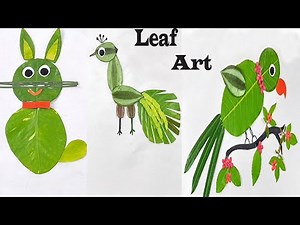 DIY- Leaf Craft for Kids | Make Rabbit, Parrot from Leaf | Simple Leaf Art