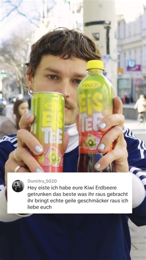 Genieße den Erdbeer-Kiwi Eistee