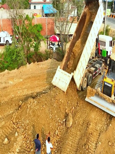 Strong Performance!! Bulldozers Filling Water Area with Team Support | Bulldozer Acitve