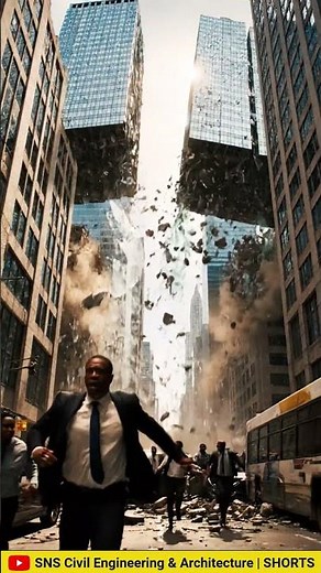 City Skyline Shakes in a Massive Earthquake. #civilengineering #city #architecture #earthquake #ai