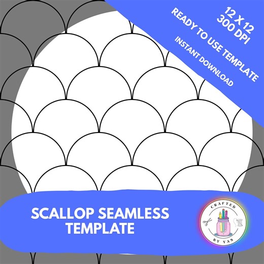 Procreate Scallop Seamless Pattern Template | Editable Scalloped Layout With Layers, Background Swap, & Instructions PDF - Etsy