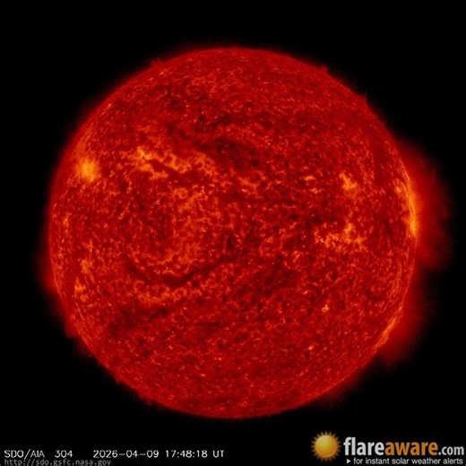 9 Apr - 10 Apr: 24 Hour Solar Activity (Earth Facing; Solar Storm, Sunspot, Solar Flare, CME)