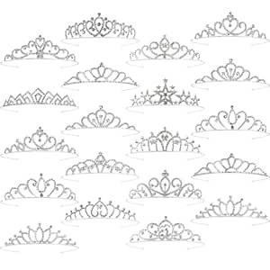 20 Pcs Tiaras Crowns Headbands for Women Girls Silver Princess Tiara Bulk Crown Tiaras Rapunzel Crown for Wedding Birthday Crystal Tiara for Prom, Bride, Pageant, Halloween