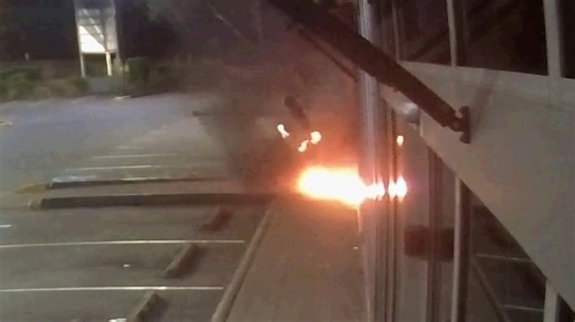 CCTV captures man on fire after firebomb attack on Thornton convenience store