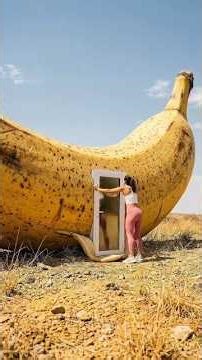 Building a Luxury Room Inside a Banana #shorts #BananaLuxuryRoom