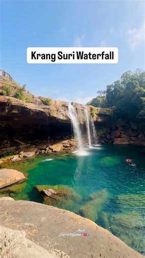 Most Beautiful Waterfall in India 😍 Krang Suri Waterfall Meghalaya 💙 #shorts