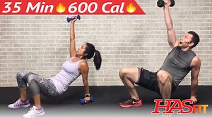 4.2K views · 150 reactions | Do you get bored easily in your workouts? Try this workout and only do one set of each exercise! Follow the free 35 minute HIIT routine - https://goo.gl/3g6B5J | HASfit | Facebook