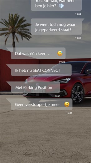 100K views · 30 reactions | De SEAT CONNECT-app maakt je leven makkelijker.  Wat denk je van snel je parkeerplek vinden, checken of je auto vergrendeld is en realtime verkeer volgen? En da's nog maar het begin. ✅ Check snel alle opties.​ #SEATBelgium #Leon | SEAT | Facebook