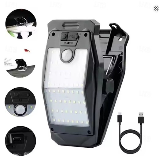 LED Solar USB Charge Garden Light Outdoor Clip-on Motion Sensing Light Waterproof Camping Light for Fence Deck Wall Camping Tent Patio 2026 - $30.99