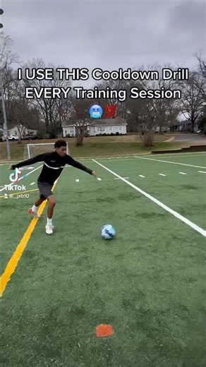 Football Cool-Down & Finishing Drill 🔥❄️#football #soccertraining #footballtraining