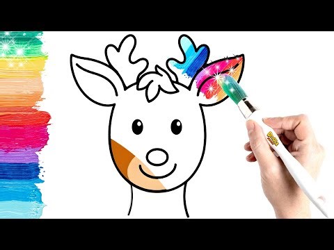 Cute Reindeer Drawing for Kids🦌 | Easy Christmas Art🦌✨