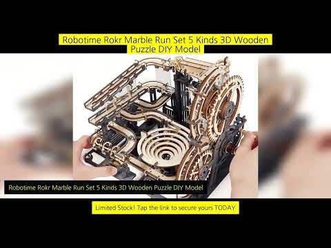 Robotime Rokr Marble Run Set 5 Kinds 3D Wooden Puzzle Diy Model Building Block