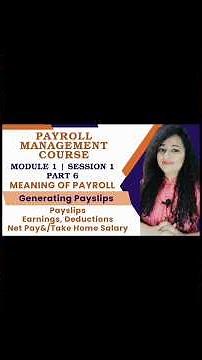 Payslips | Payroll Course | Module 1 | Session 1 | Part 6 - 1 #payroll #salaryslip #readytogetupdate
