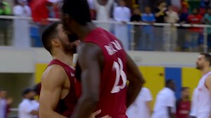 Nine months after a narrow loss in OT, Qatar exacted revenge vs. Iran in another instant classic to beat them for the first time in 19 years 🇶🇦 #AsiaCup | FIBA Asia Cup