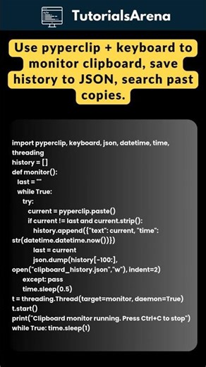 Clipboard History Manager Python | pyperclip Automation