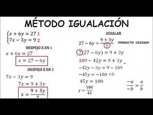 Sistemas de ecuaciones lineales - Método de igualación